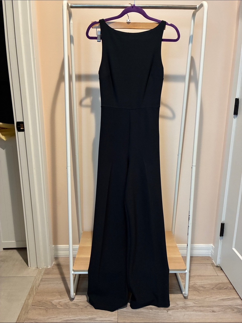 Abercrombie Boat-neck Wide-Leg open-back Jumpsuit. Black size small